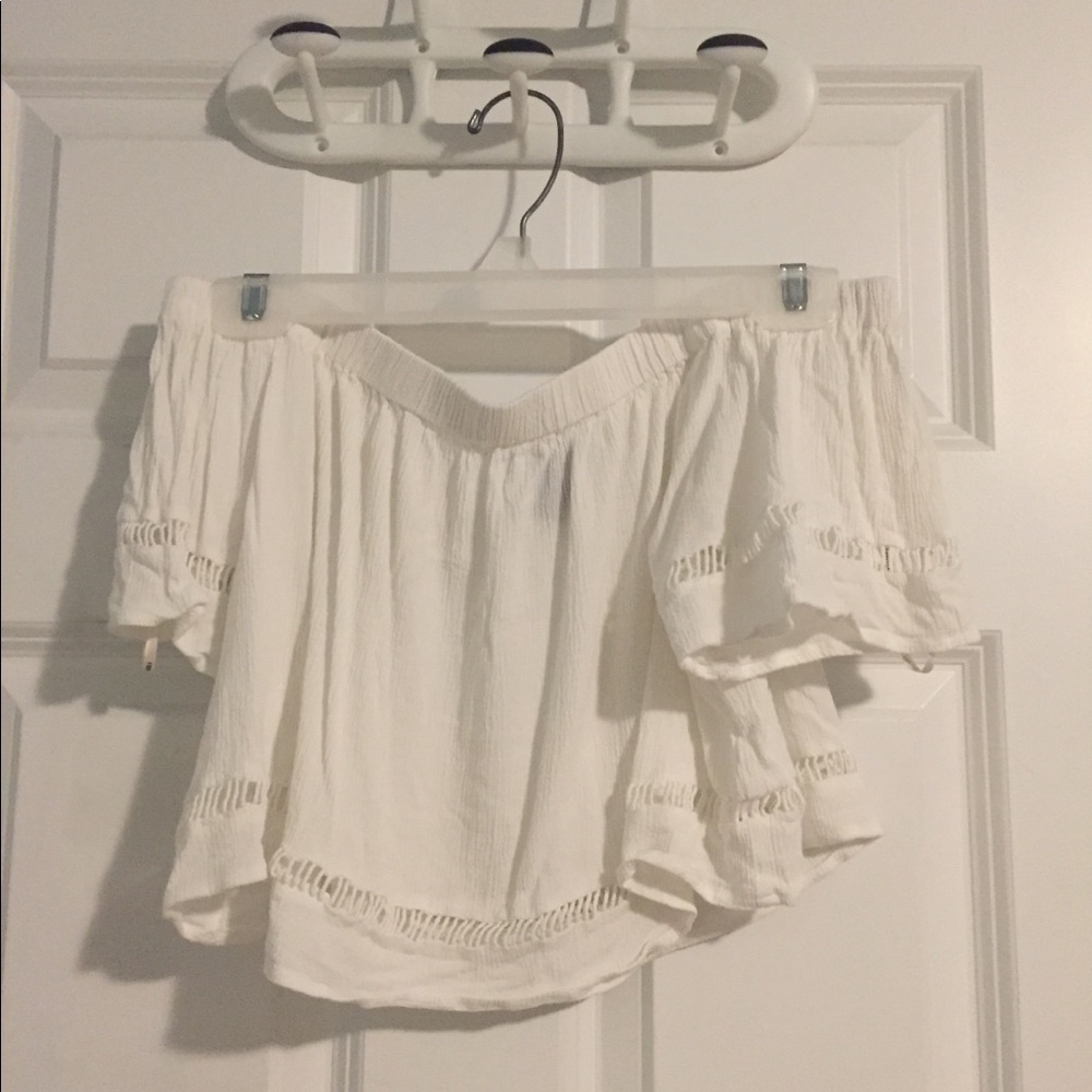 Forever 21 - Cropped off the shoulder white top